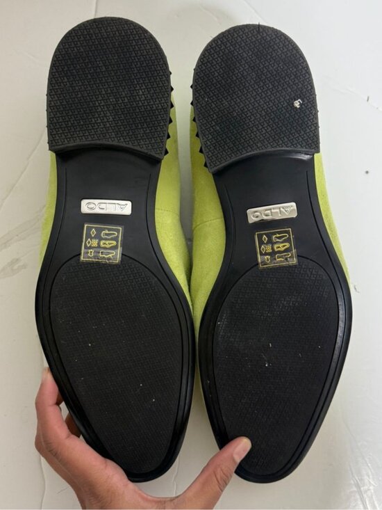 ALDO Lime Green Suede Loafers Mens Size 11 Statement Slip On Shoes main image 5